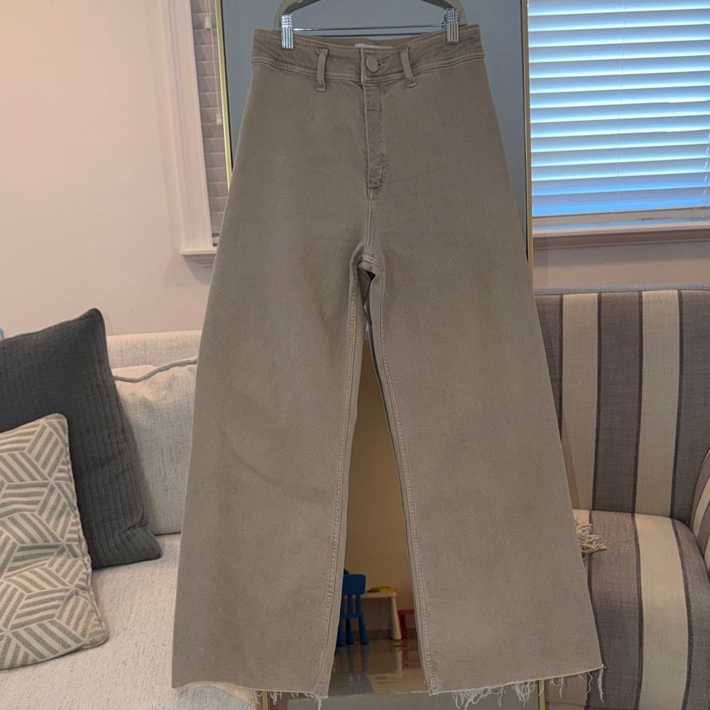 Zara Tan/Taupe Flare & Wide Leg Jeans NWOT